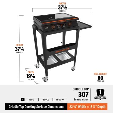 22 Electric Tabletop Griddle w/Cart